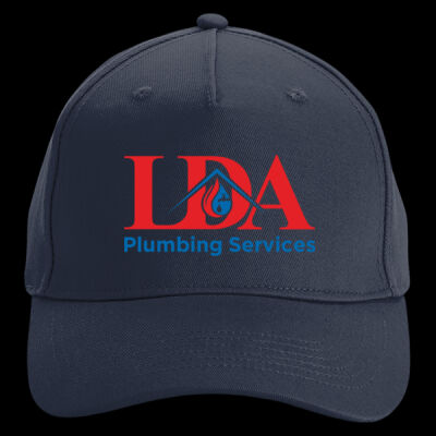 Printed LDA Plumbing Services Left Chest - Organic Cotton 5 Panel Cap Thumbnail