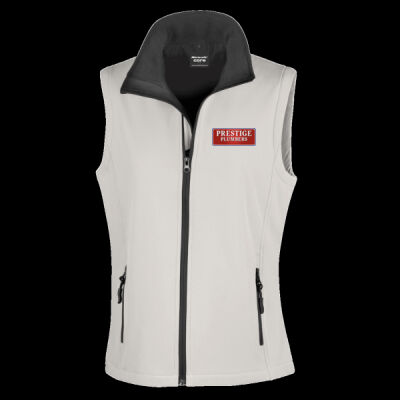 Printed Prestige Plumbers Left Chest - Ladies' Printable Softshell Bodywarmer with Recycled Fleece Inner Thumbnail