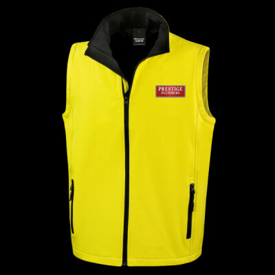 Printed Prestige Plumbers Left Chest - Men's Printable Softshell Bodywarmer with Recycled Fleece Inner Thumbnail