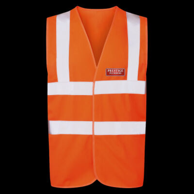 Printed Prestige Plumbers Left Chest - UCC 4-Band Safety Waistcoat Thumbnail