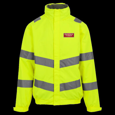 Printed Prestige Plumbers Left Chest - Hi-Vis Pro Contract Dover Jacket (Class 3) Thumbnail