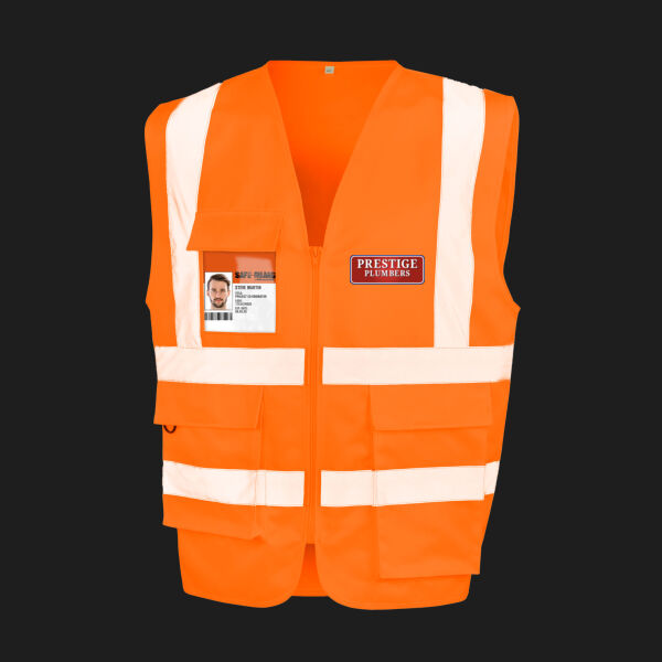 Printed Prestige Plumbers Left Chest - Heavy Duty Polycotton Security Vest Thumbnail