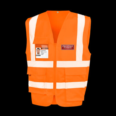 Printed Prestige Plumbers Left Chest - Heavy Duty Polycotton Security Vest Thumbnail