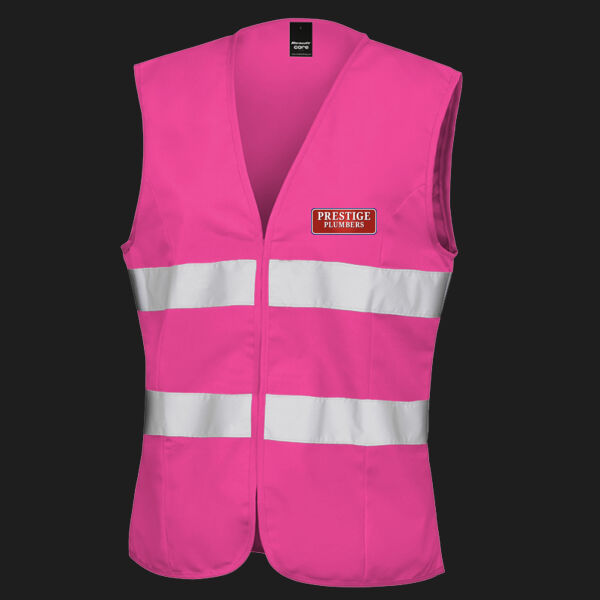 Printed Prestige Plumbers Left Chest - Women's Safety Vest Thumbnail