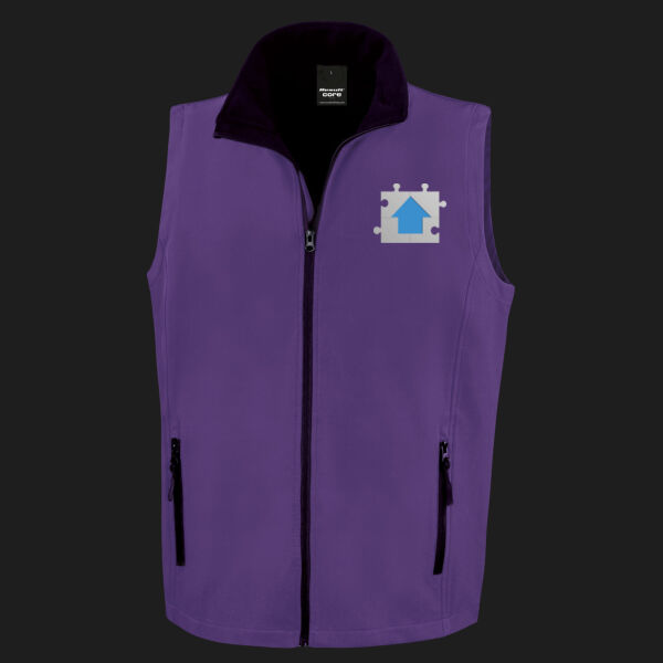 Printed Jigsaw Plumbing and Gas Left Chest - Men's Printable Softshell Bodywarmer with Recycled Fleece Inner Thumbnail
