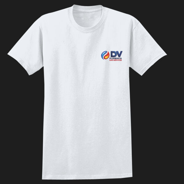Printed Dv Plumbing and Gas Services Left Chest - Heavy Cotton™ Adult T-Shirt Thumbnail