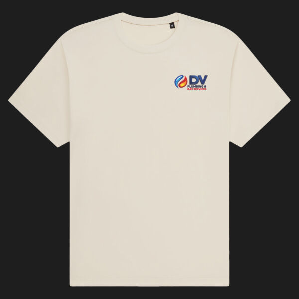 Printed Dv Plumbing and Gas Services Left Chest - Organic Heavy T-Shirt Thumbnail