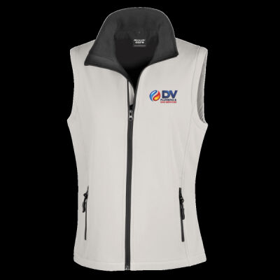 Printed Dv Plumbing and Gas Services Left Chest - Ladies' Printable Softshell Bodywarmer with Recycled Fleece Inner Thumbnail