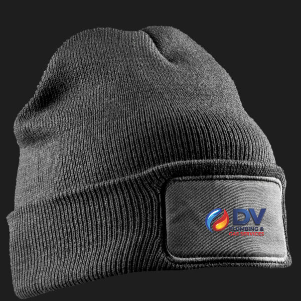 Printed Dv Plumbing and Gas Services Left Chest - Double Knit Printers Beanie Thumbnail