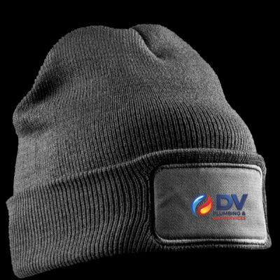 Printed Dv Plumbing and Gas Services Left Chest - Double Knit Printers Beanie Thumbnail