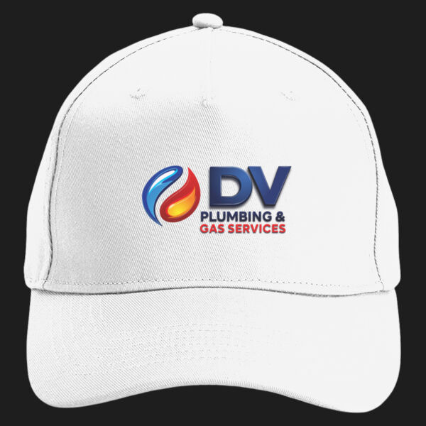 Printed Dv Plumbing and Gas Services Left Chest - Organic Cotton 5 Panel Cap Thumbnail