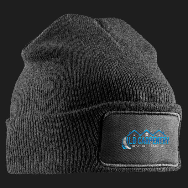 Printed LB Carpentry Bespoke Staircases Left Chest - Double Knit Printers Beanie Thumbnail