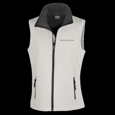Printed Solent Property Finishing Left Chest - Ladies' Printable Softshell Bodywarmer with Recycled Fleece Inner Thumbnail