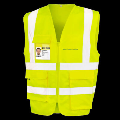 Printed Solent Property Finishing Left Chest - Heavy Duty Polycotton Security Vest Thumbnail
