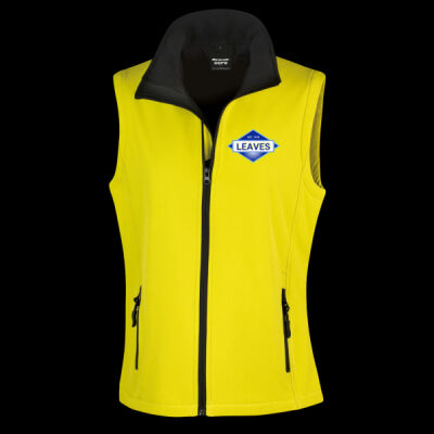 Printed Leaves Building and Maintenance Contractors Limited Left Chest - Ladies' Printable Softshell Bodywarmer with Recycled Fleece Inner Thumbnail