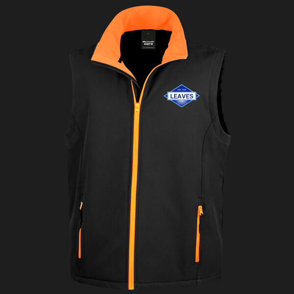 Printed Leaves Building and Maintenance Contractors Limited Left Chest - Men's Printable Softshell Bodywarmer with Recycled Fleece Inner Thumbnail