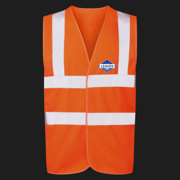 Printed Leaves Building and Maintenance Contractors Limited Left Chest - UCC 4-Band Safety Waistcoat Thumbnail