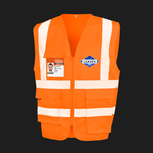 Printed Leaves Building and Maintenance Contractors Limited Left Chest - Heavy Duty Polycotton Security Vest Thumbnail
