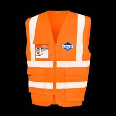 Printed Leaves Building and Maintenance Contractors Limited Left Chest - Heavy Duty Polycotton Security Vest Thumbnail