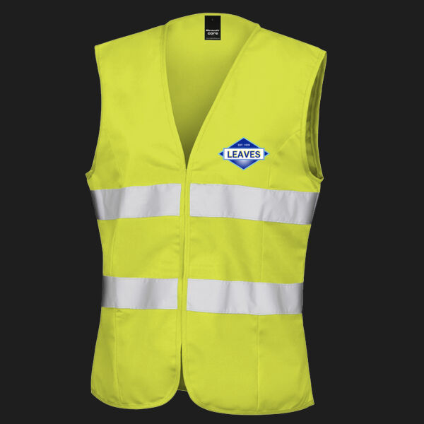 Printed Leaves Building and Maintenance Contractors Limited Left Chest - Women's Safety Vest Thumbnail