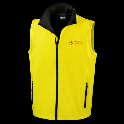 Printed Hedge End Builders Left Chest - Men's Printable Softshell Bodywarmer with Recycled Fleece Inner Thumbnail