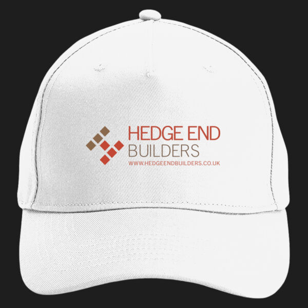 Printed Hedge End Builders Left Chest - Organic Cotton 5 Panel Cap Thumbnail