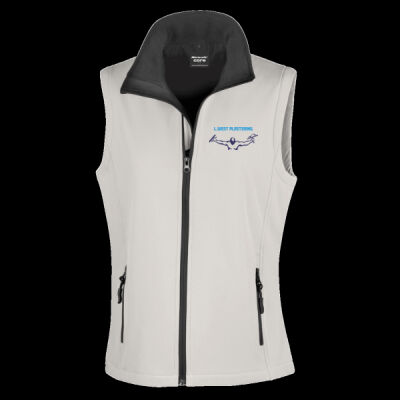 Printed L. West Plastering Left Chest - Ladies' Printable Softshell Bodywarmer with Recycled Fleece Inner Thumbnail