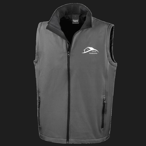 Printed - Kierda Construction - Left Chest - Men's Printable Softshell Bodywarmer with Recycled Fleece Inner Thumbnail