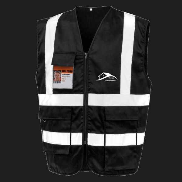 Printed - Kierda Construction - Left Chest - Heavy Duty Polycotton Security Vest Thumbnail