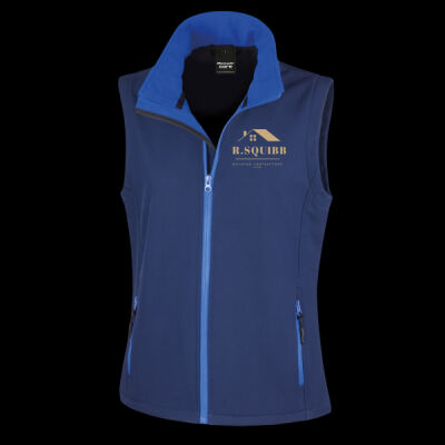 Printed - Squibb R Building - Left Chest - Ladies' Printable Softshell Bodywarmer with Recycled Fleece Inner Thumbnail