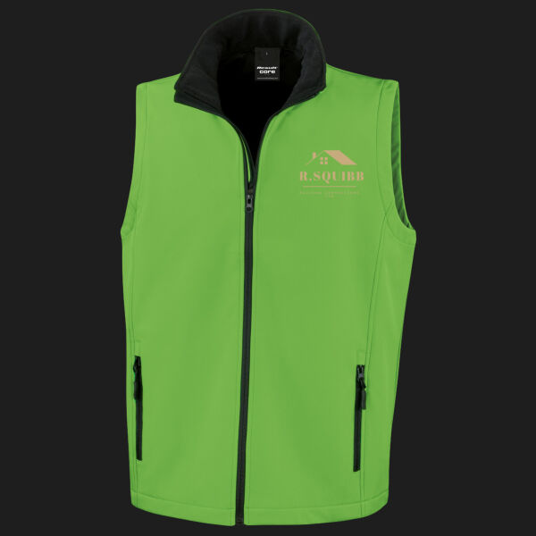 Printed - Squibb R Building - Left Chest - Men's Printable Softshell Bodywarmer with Recycled Fleece Inner Thumbnail
