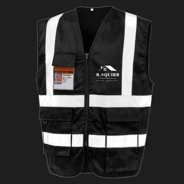 Printed - Squibb R Building - Left Chest - Heavy Duty Polycotton Security Vest Thumbnail