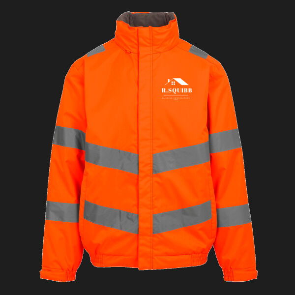 Printed - Squibb R Building - Left Chest - Hi-Vis Pro Contract Dover Jacket (Class 3) Thumbnail