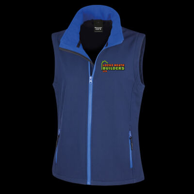 Printed - Locks Heath - Left Cheft - Ladies' Printable Softshell Bodywarmer with Recycled Fleece Inner Thumbnail