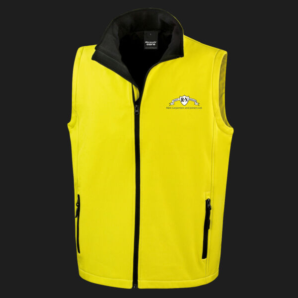Printed - RN Carpenters - Left Cheft - Men's Printable Softshell Bodywarmer with Recycled Fleece Inner Thumbnail