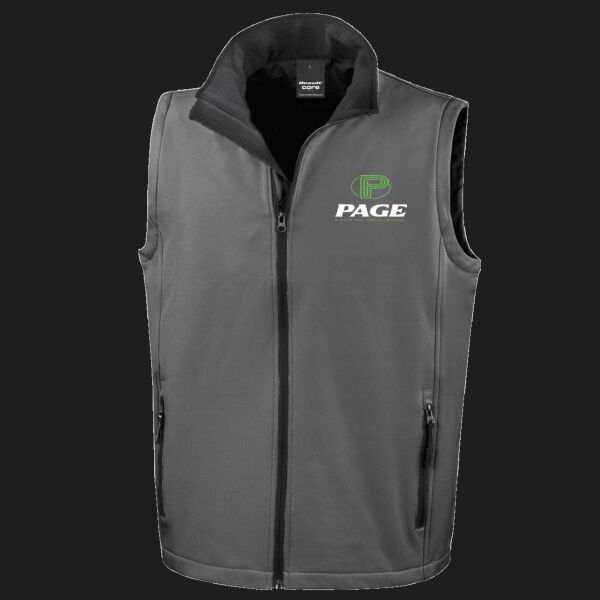 Printed - Page Electrical - Left Cheft - Men's Printable Softshell Bodywarmer with Recycled Fleece Inner Thumbnail
