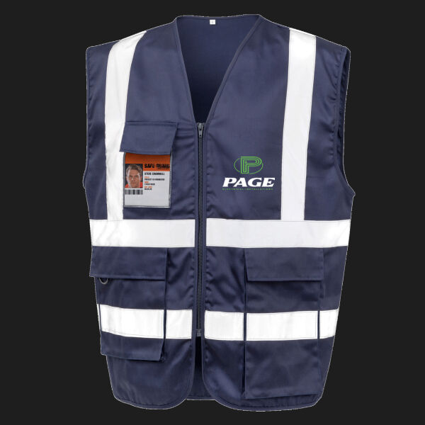 Printed - Page Electrical - Left Cheft - Heavy Duty Polycotton Security Vest Thumbnail