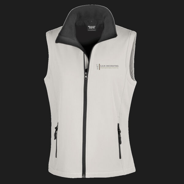 Printed - SSM Decorating - Left Chest - Ladies' Printable Softshell Bodywarmer with Recycled Fleece Inner Thumbnail