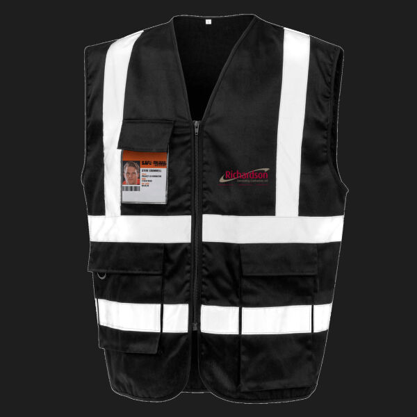 Printed - Richardson decorating - Left Chest - Heavy Duty Polycotton Security Vest Thumbnail