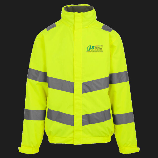 Printed Js Quality Homes Left Chest - Hi-Vis Pro Contract Dover Jacket (Class 3) Thumbnail