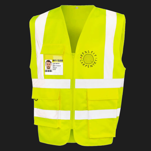 Printed Redleif Carpentry Left Chest - Heavy Duty Polycotton Security Vest Thumbnail