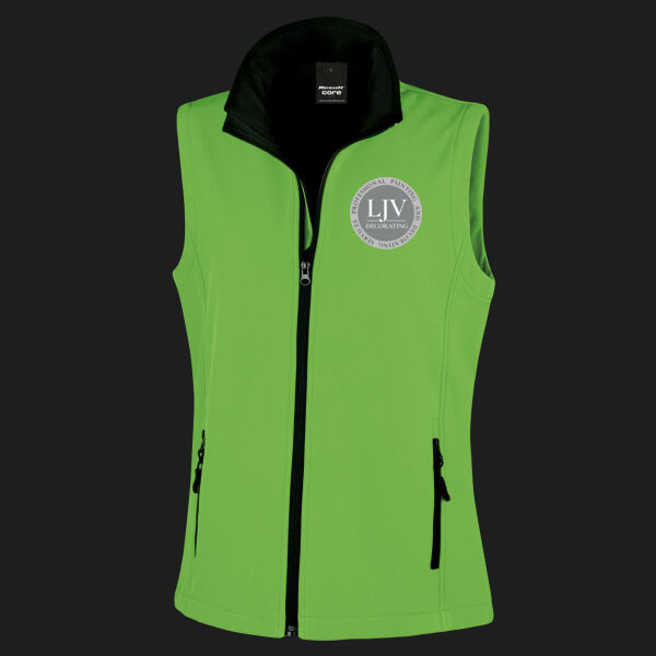 Printed LJV Decorating Left Chest - Ladies' Printable Softshell Bodywarmer with Recycled Fleece Inner Thumbnail