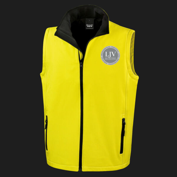 Printed LJV Decorating Left Chest - Men's Printable Softshell Bodywarmer with Recycled Fleece Inner Thumbnail