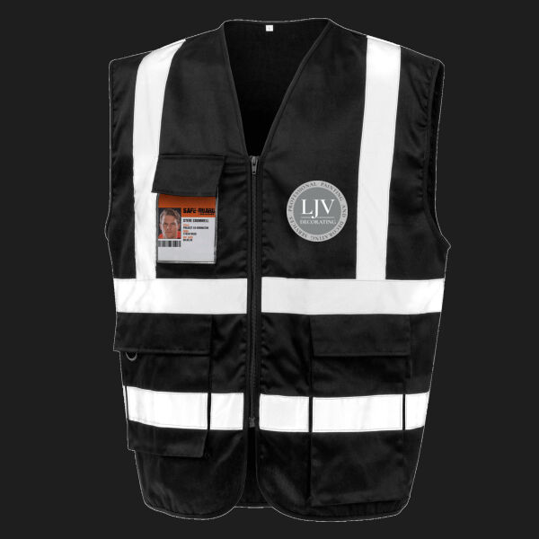 Printed LJV Decorating Left Chest - Heavy Duty Polycotton Security Vest Thumbnail