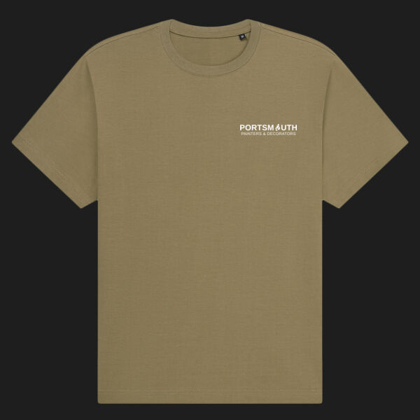 Printed Portsmouth Painters and Decorators Left Chest - Organic Heavy T-Shirt Thumbnail
