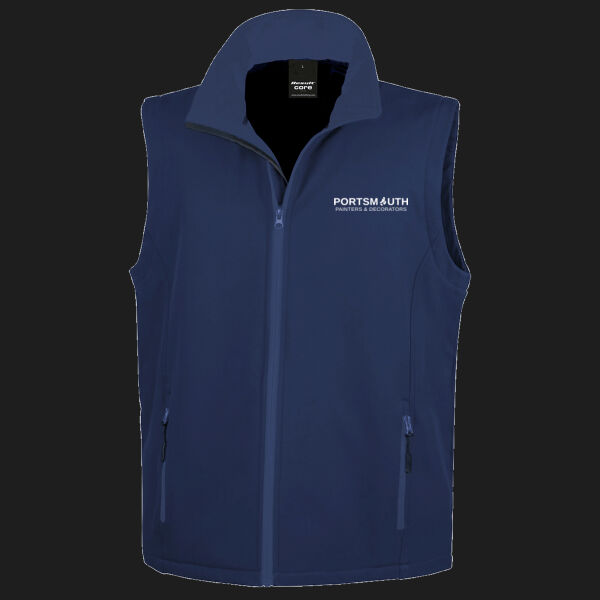 Printed Portsmouth Painters and Decorators Left Chest - Men's Printable Softshell Bodywarmer with Recycled Fleece Inner Thumbnail