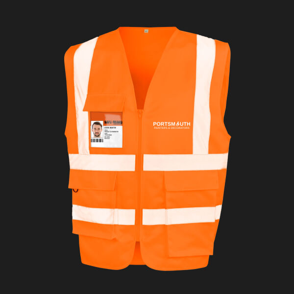 Printed Portsmouth Painters and Decorators Left Chest - Heavy Duty Polycotton Security Vest Thumbnail