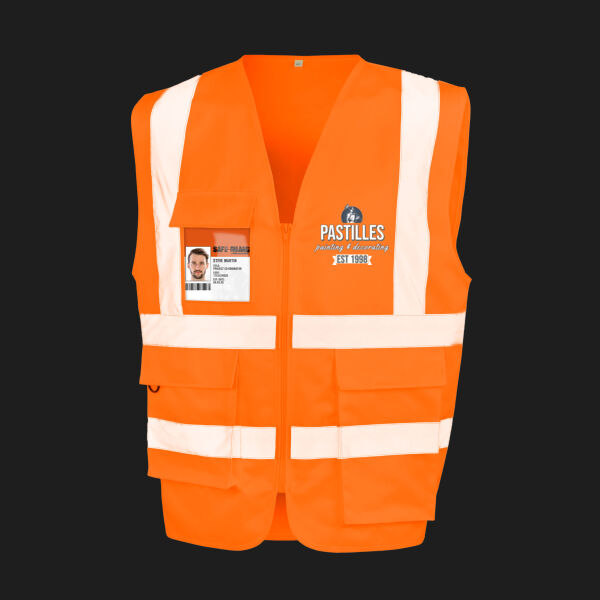 Printed Pastilles Painting And Decorating Left Chest - Heavy Duty Polycotton Security Vest Thumbnail