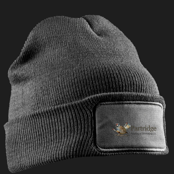 Printed Partridge Painting & Decorating Co Left Chest - Double Knit Printers Beanie Thumbnail