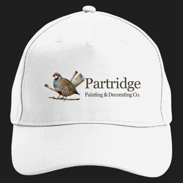 Printed Partridge Painting & Decorating Co Left Chest - Organic Cotton 5 Panel Cap Thumbnail